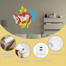 Pokemon Magikarp Neon Sign For Wall Decor USB Powered Neon Sign For Home Decortaion