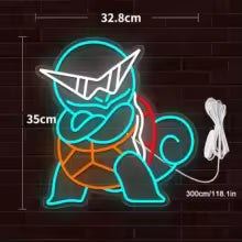 Pokémon Squirtle Neon Sign for Wall Decor Anime Neon Light for Bedroom decor