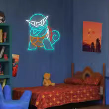 Pokémon Squirtle Neon Sign for Wall Decor Anime Neon Light for Bedroom decor