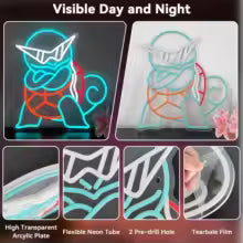Pokémon Squirtle Neon Sign for Wall Decor Anime Neon Light for Bedroom decor