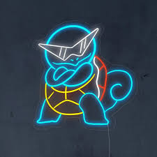 Pokémon Squirtle Neon Sign for Wall Decor Anime Neon Light for Bedroom decor